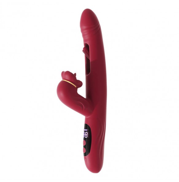 MizzZee - Oral Pleasure Hollow Licking Display Vibrator Wand (Chargeable - Burgundy)